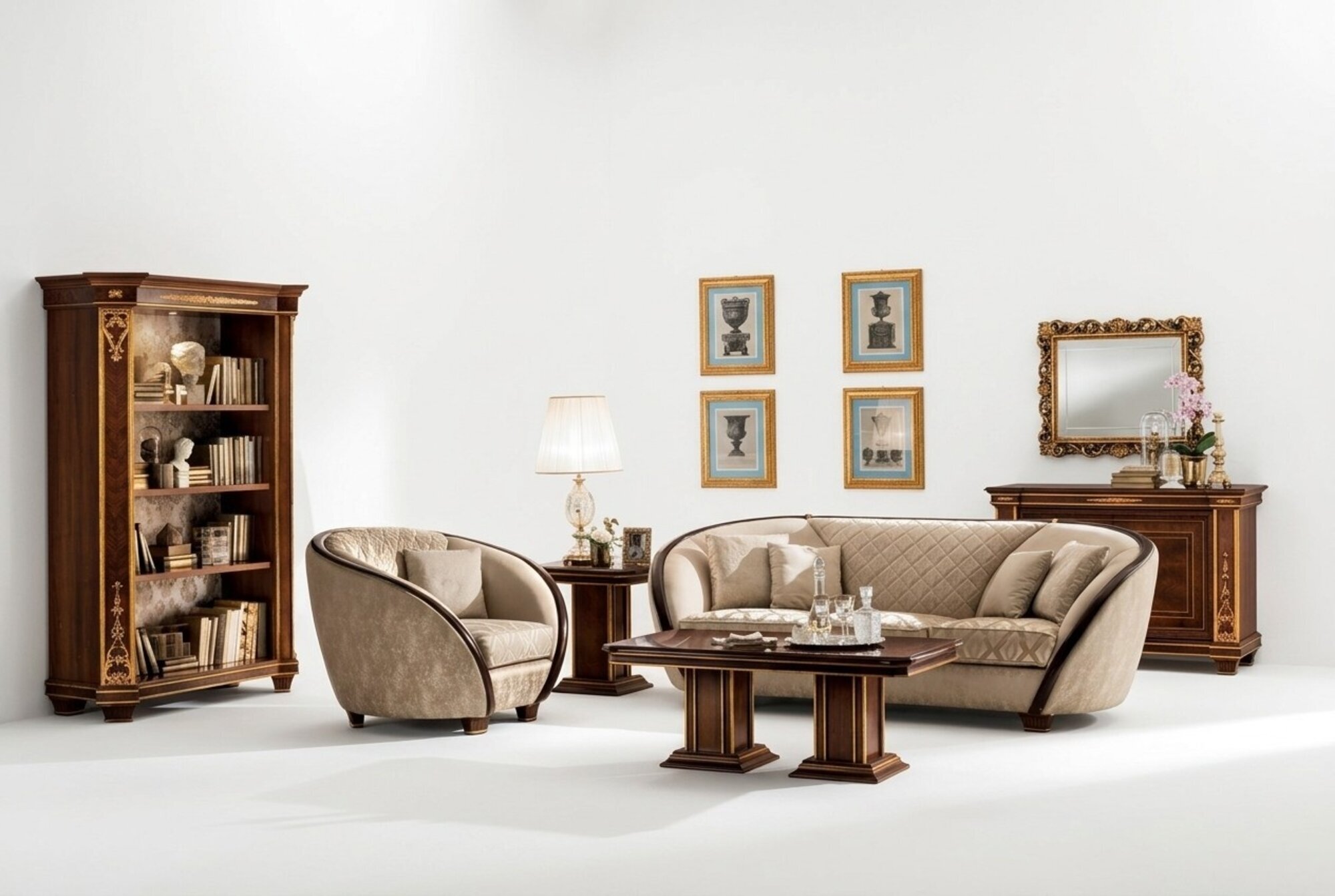 Luxus Klasse 3+2+1 Italienische MÃ¶bel Sofagarnitur Sofa Neu arredoclassic