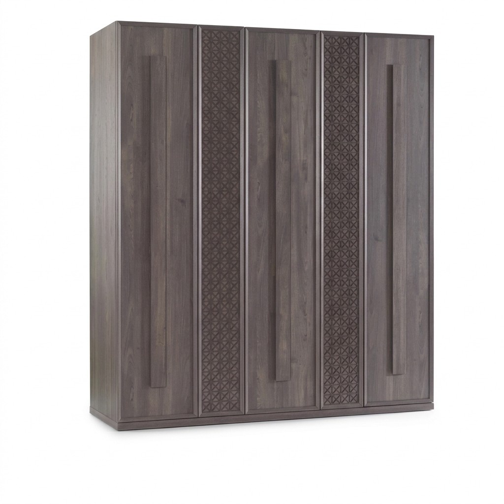 Luxus Kleiderschrank Schrank Holzschrank MÃ¶bel Holz Grau 5trg Design