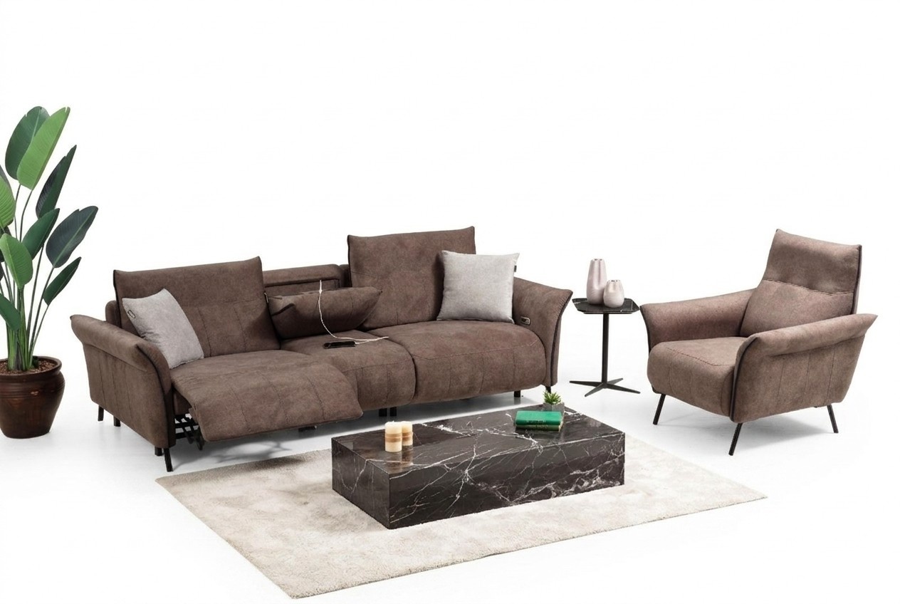 Luxus Komplett Set Viersitzer Sofa Couch Designer Sessel Modern MÃ¶bel