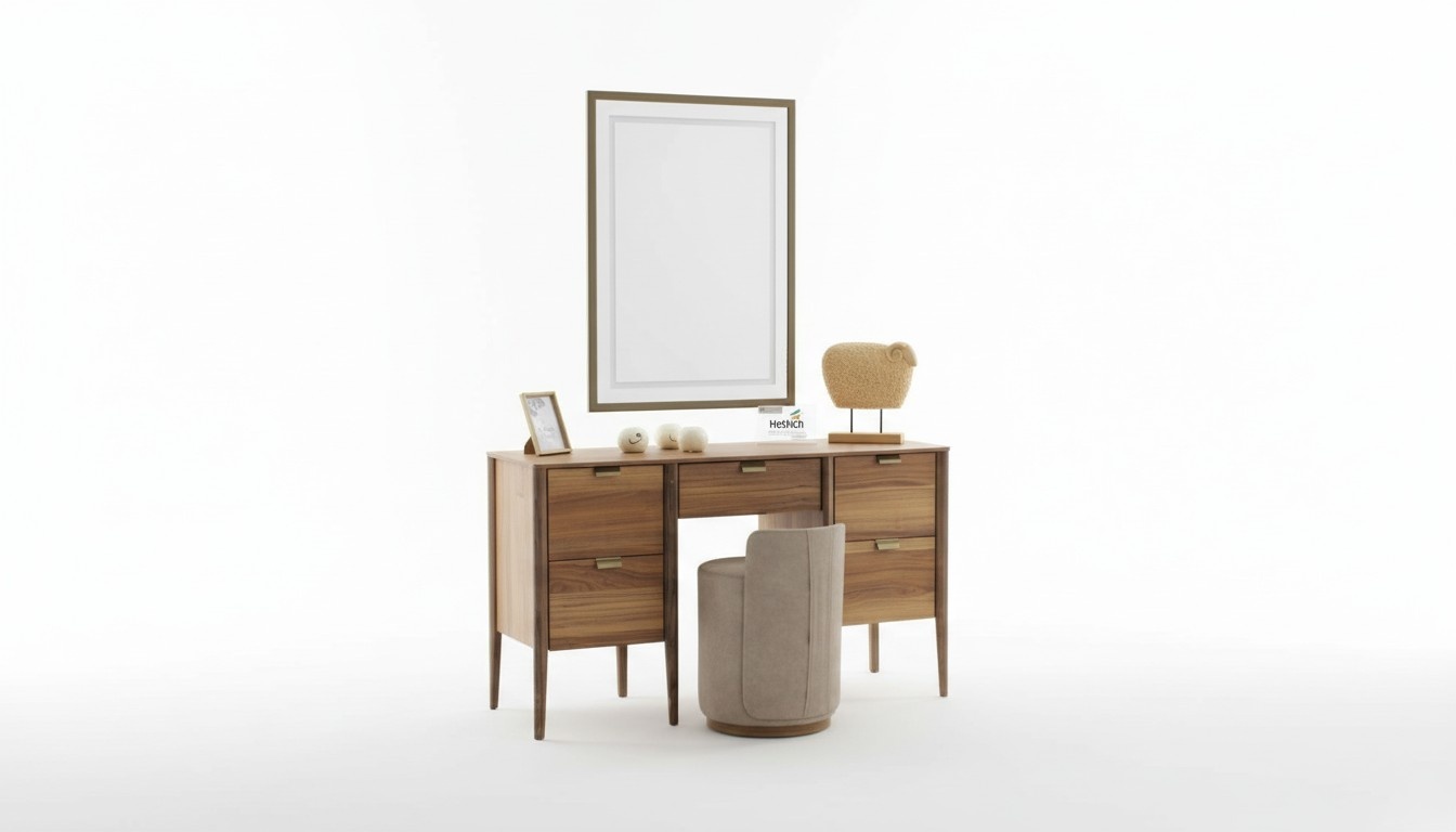 Luxus MÃ¶bel Design Schminktisch mit Spiegel Braun Neu Schlafzimmer MÃ¶bel