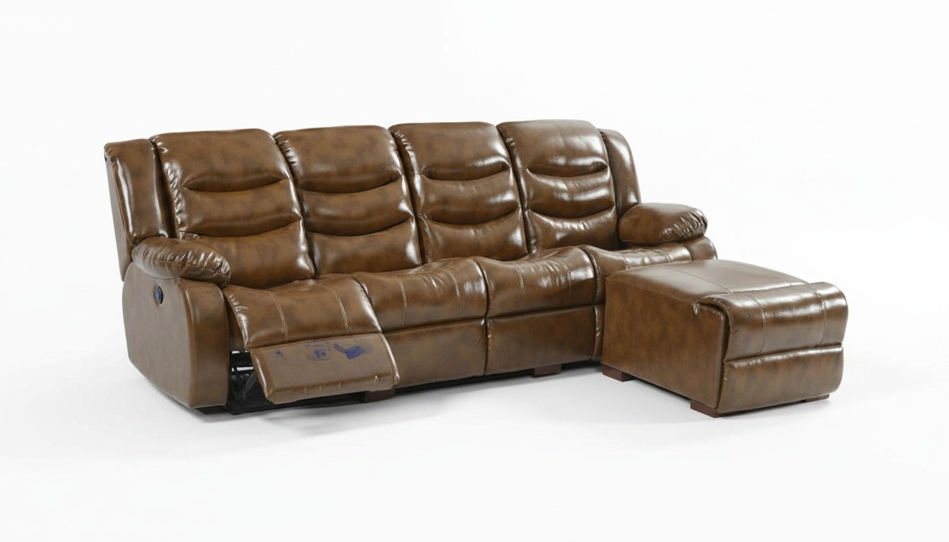 Luxus MÃ¶bel Sofa 4 Sitzer Pouff Couch Design Polster Relax Wohnlandschaft