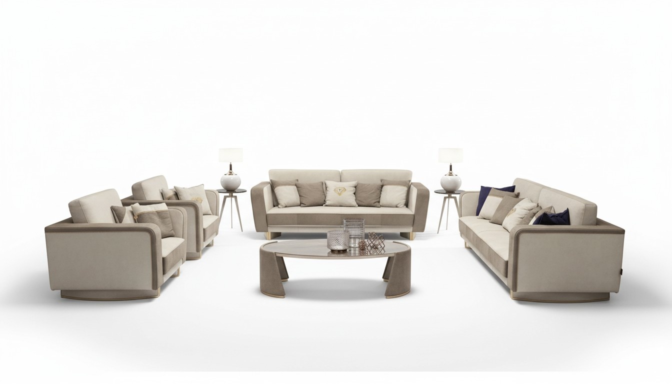 Luxus MÃ¶bel Sofagarnitur Couch Sofa Polster 3 3 1 1 Sitzer Couchtisch Holz 5tlg.