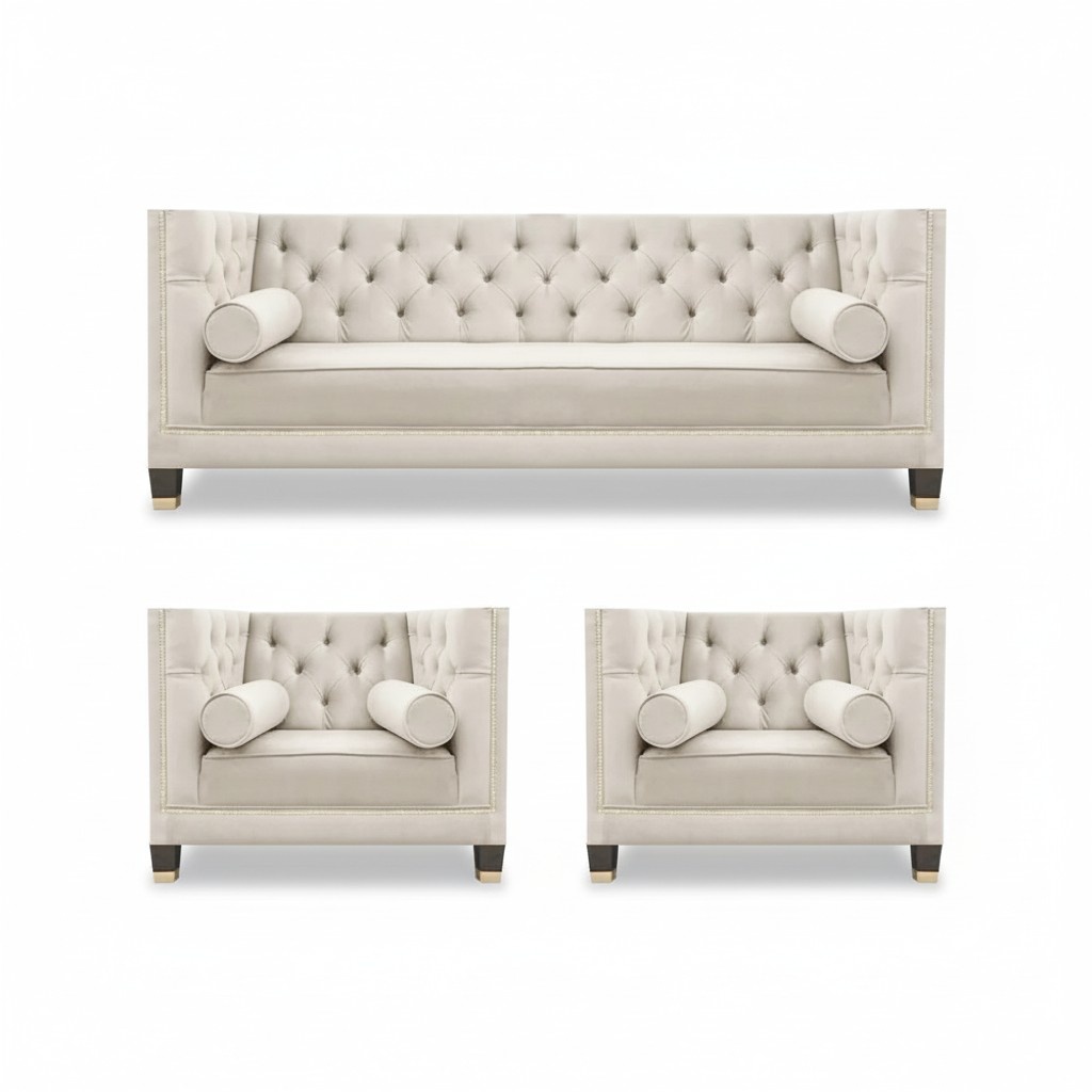 Luxus MÃ¶bel Sofagarnitur Couch Sofas Polster Textilsofa Sessel Set Garnitur