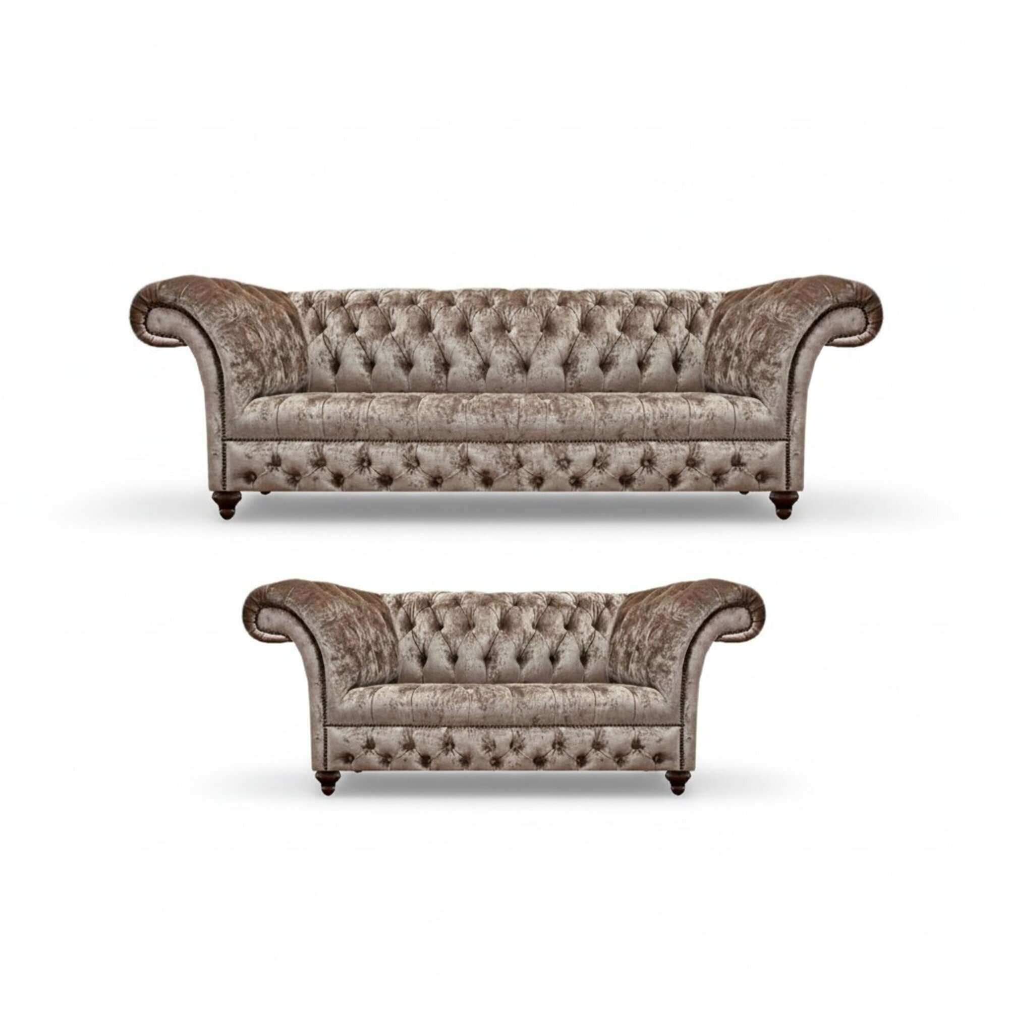 Luxus Neu Kompett 2x Sofas Design MÃ¶bel Einrichtung Chesterfield Wohnzimmer