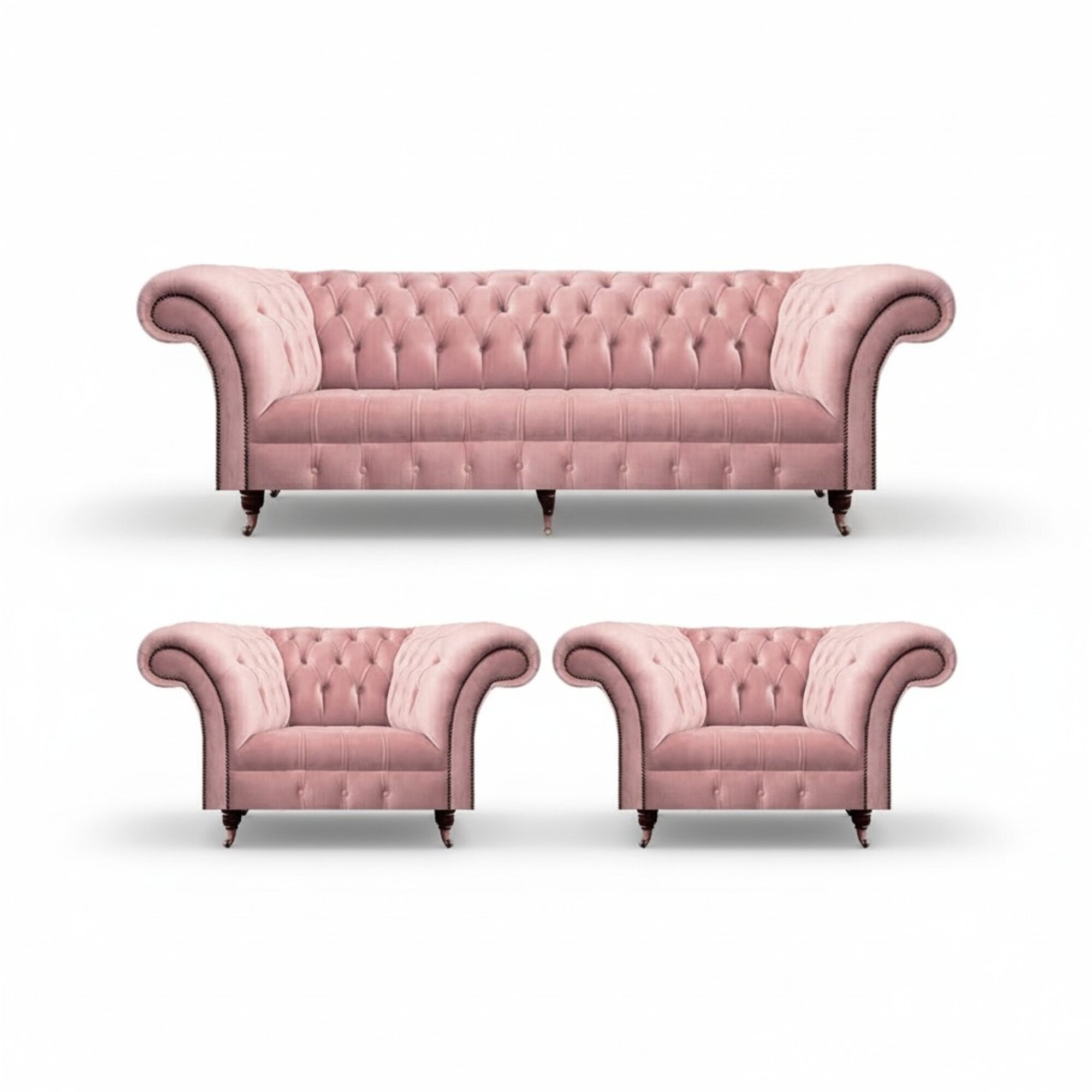 Luxus Rosa Design Modern Chesterfield Sofagarnitur 3tlg PolstermÃ¶bel