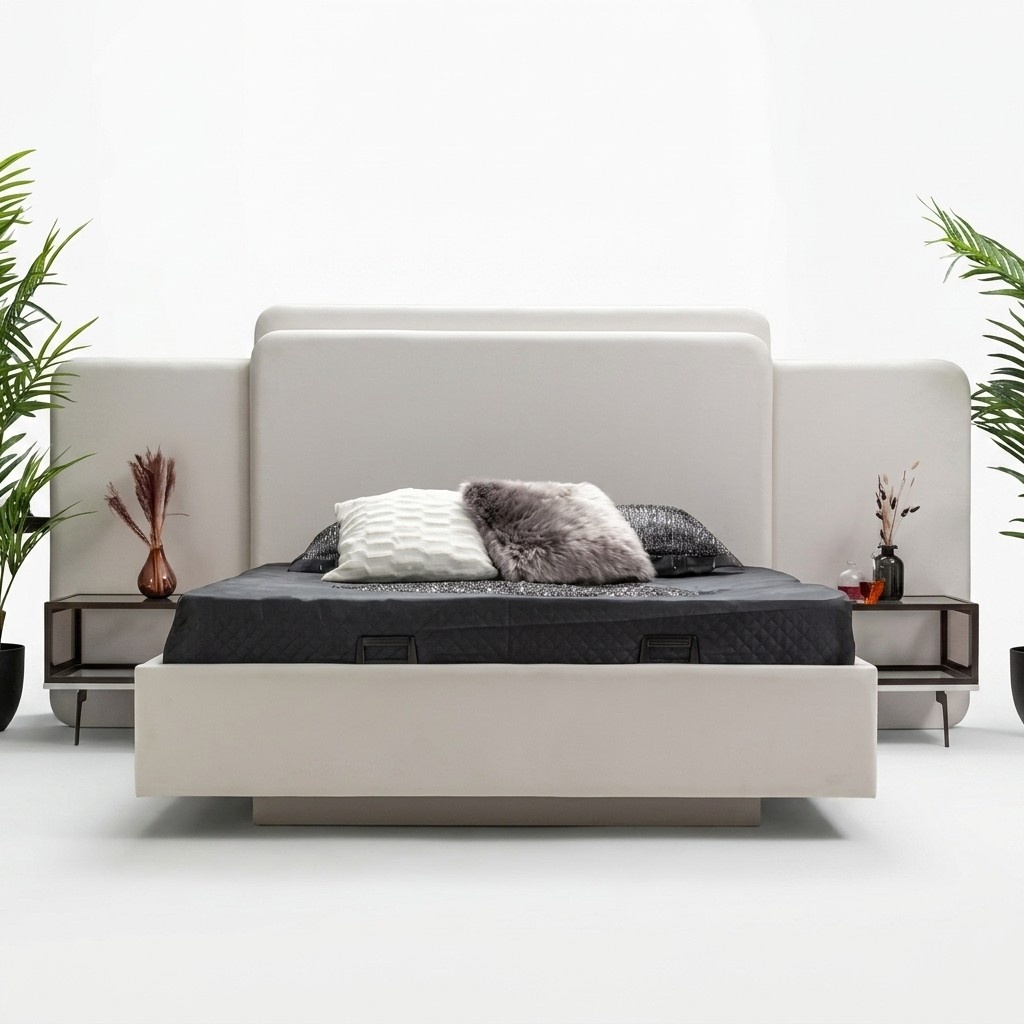 Luxus Schlafzimmer Bett Designer MÃ¶bel WeiÃ Doppelbett Betten Holz Neu