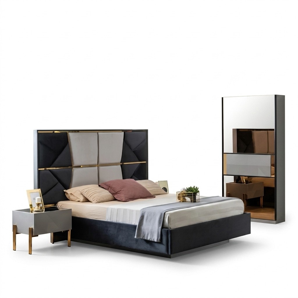 Luxus Schlafzimmer Bett Doppel Betten Design Holz MÃ¶bel Bettrahmen Neu
