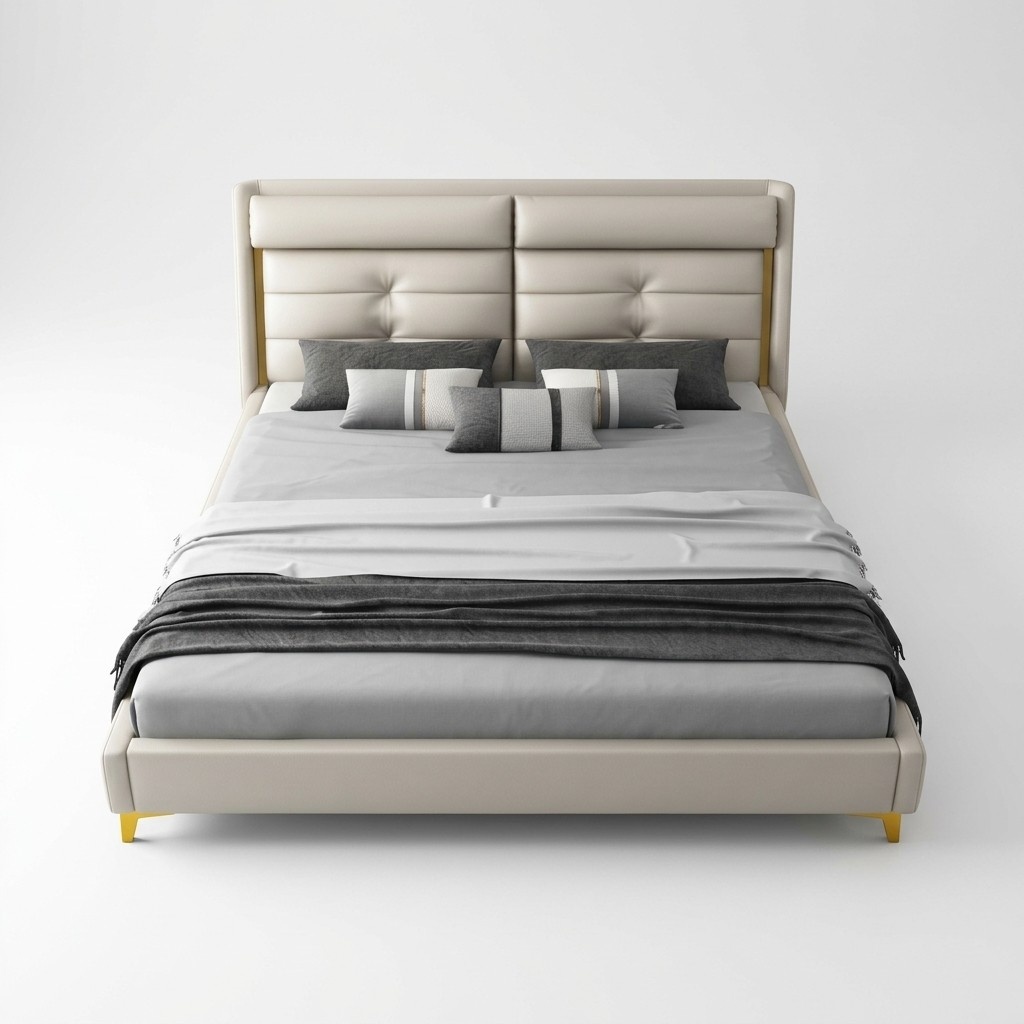 Luxus Schlafzimmer Doppelbett Bett 180x200cm Leder Betten Bettgestell