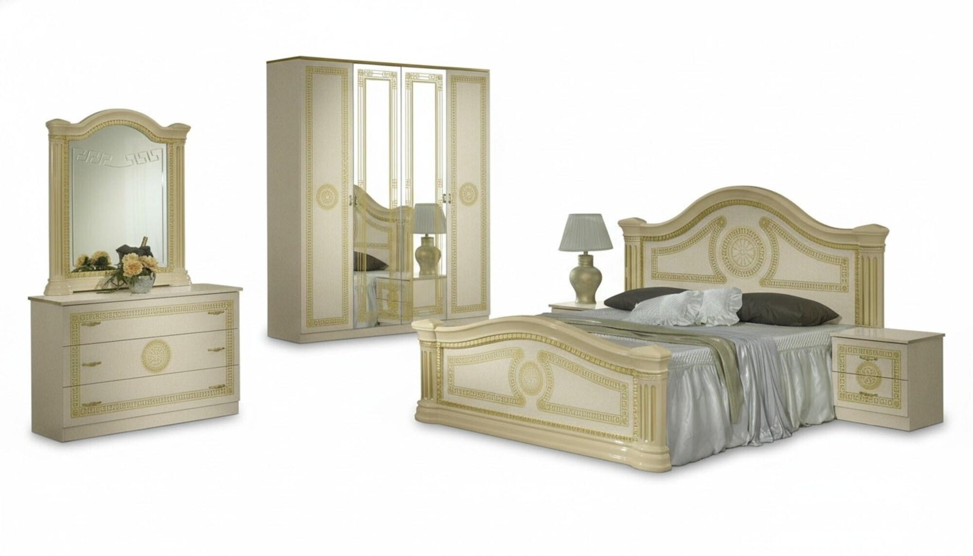 Luxus Schlafzimmer Klassisches Holz Bett Nachttisch 6tlg Design MÃ¶bel