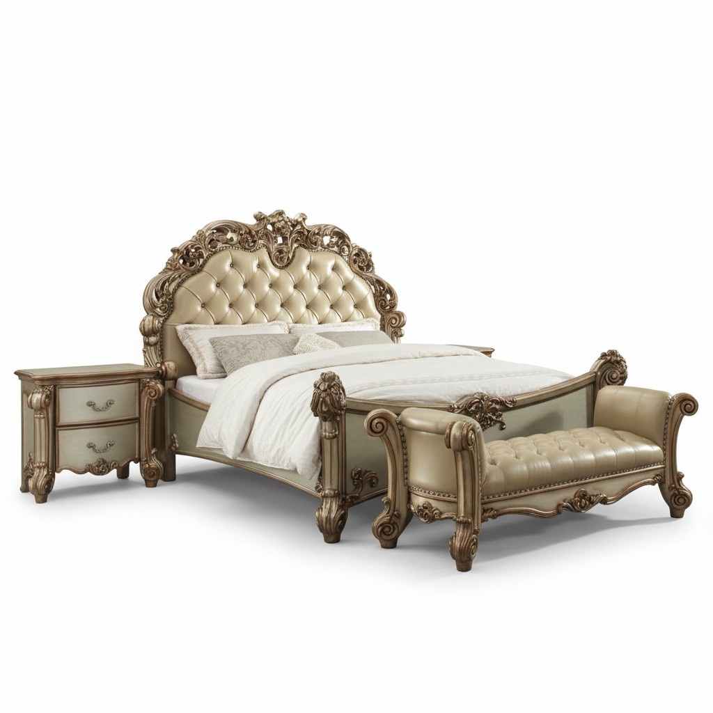 Luxus Schlafzimmer Komplett Bett Nachttische Klassische MÃ¶bel Barock