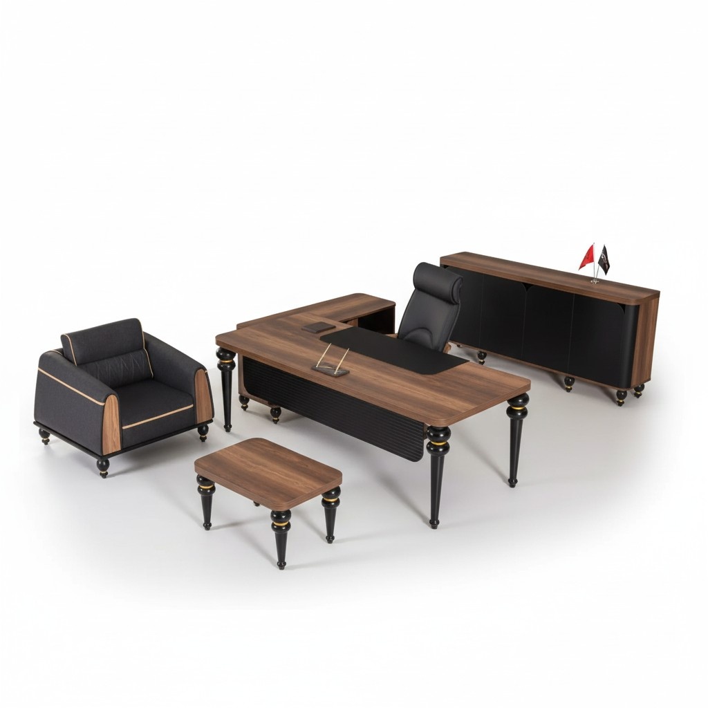 Luxus Schreibtisch BÃ¼ro Set 4 tlg. Schrank Tisch Schreibtisch Couchtisch 3tlg