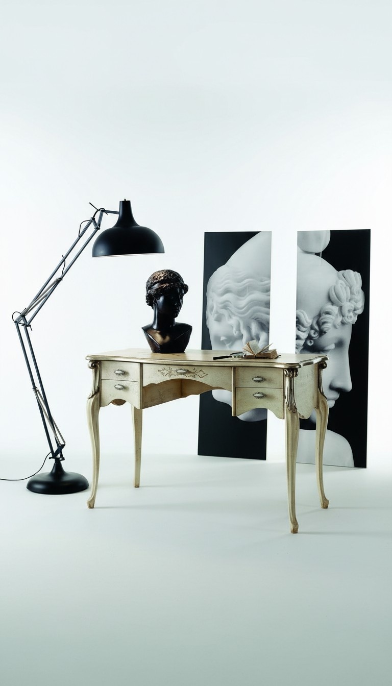 Luxus Schreibtisch Konsolen Luxus Tisch BÃ¼ro MÃ¶bel Barock Gold Echtholz