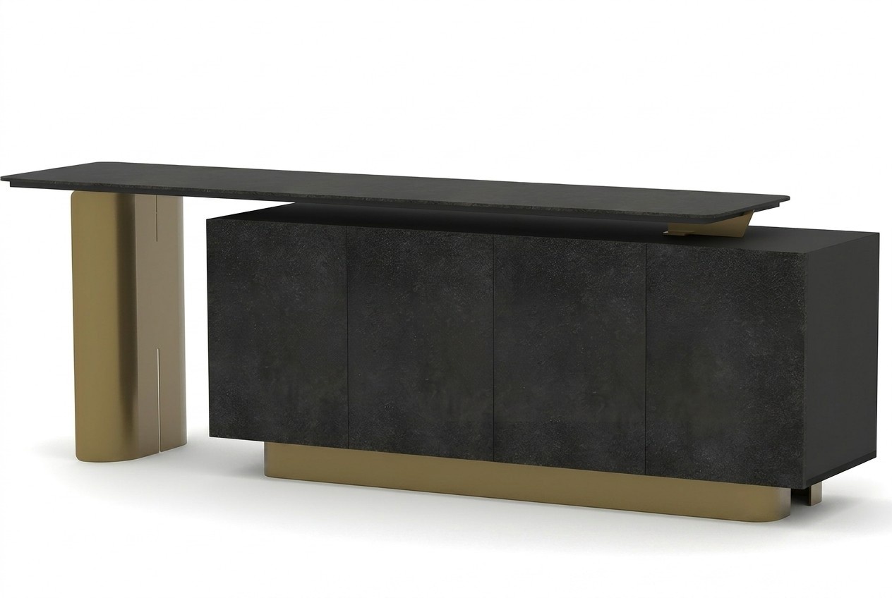 Luxus Sideboard BÃ¼roschrank Anrichte Beistellschrank Arbeitszimmer Gold