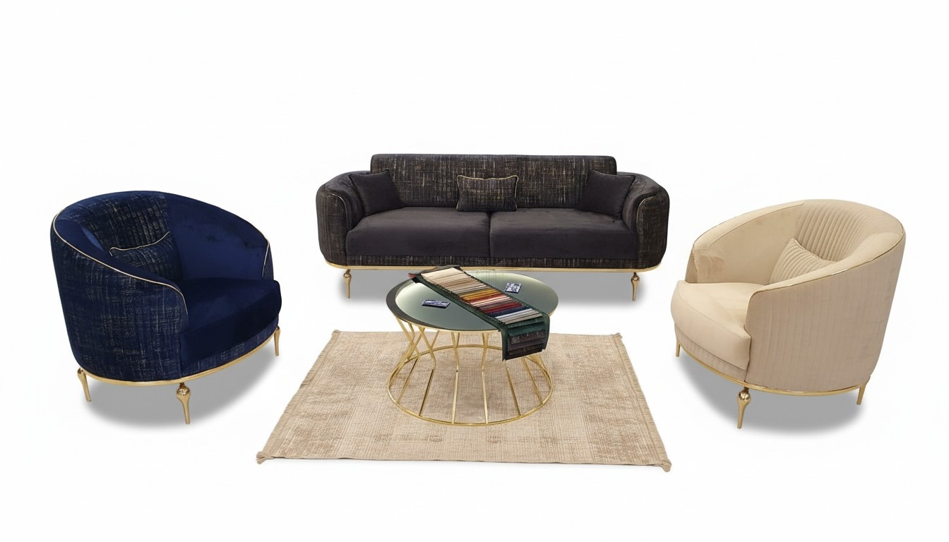 Luxus Sofagarnitur 311 Sitz Sofa Couch Set Wohnzimmer Garnitur 3tlg.