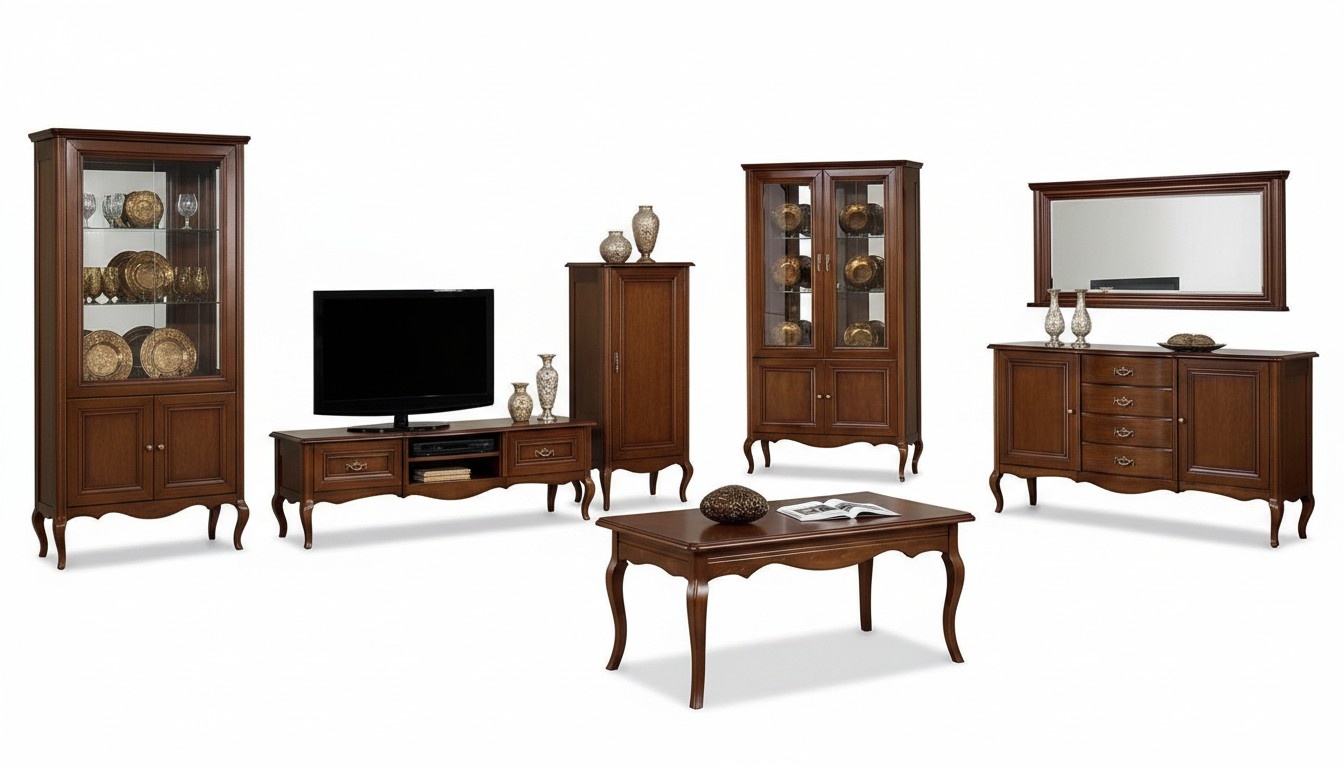 Luxus TV Lowboard Klassisches Vitrine Wohnzimmer Set MÃ¶bel SchrÃ¤nke 5tlg