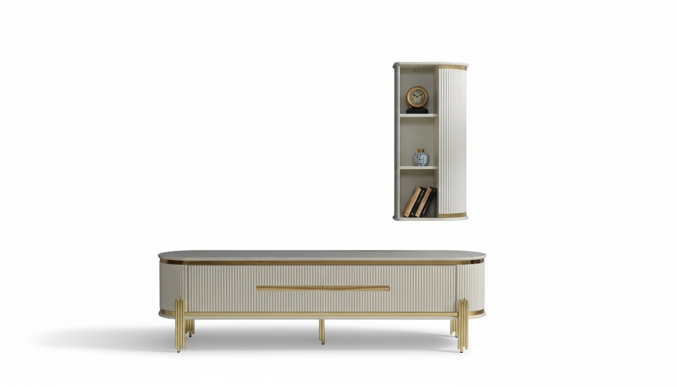 Luxus tv Schrank Fernseh StÃ¤nder Kommode Anrichte Sideboard Wohnwand 2tlg Neu