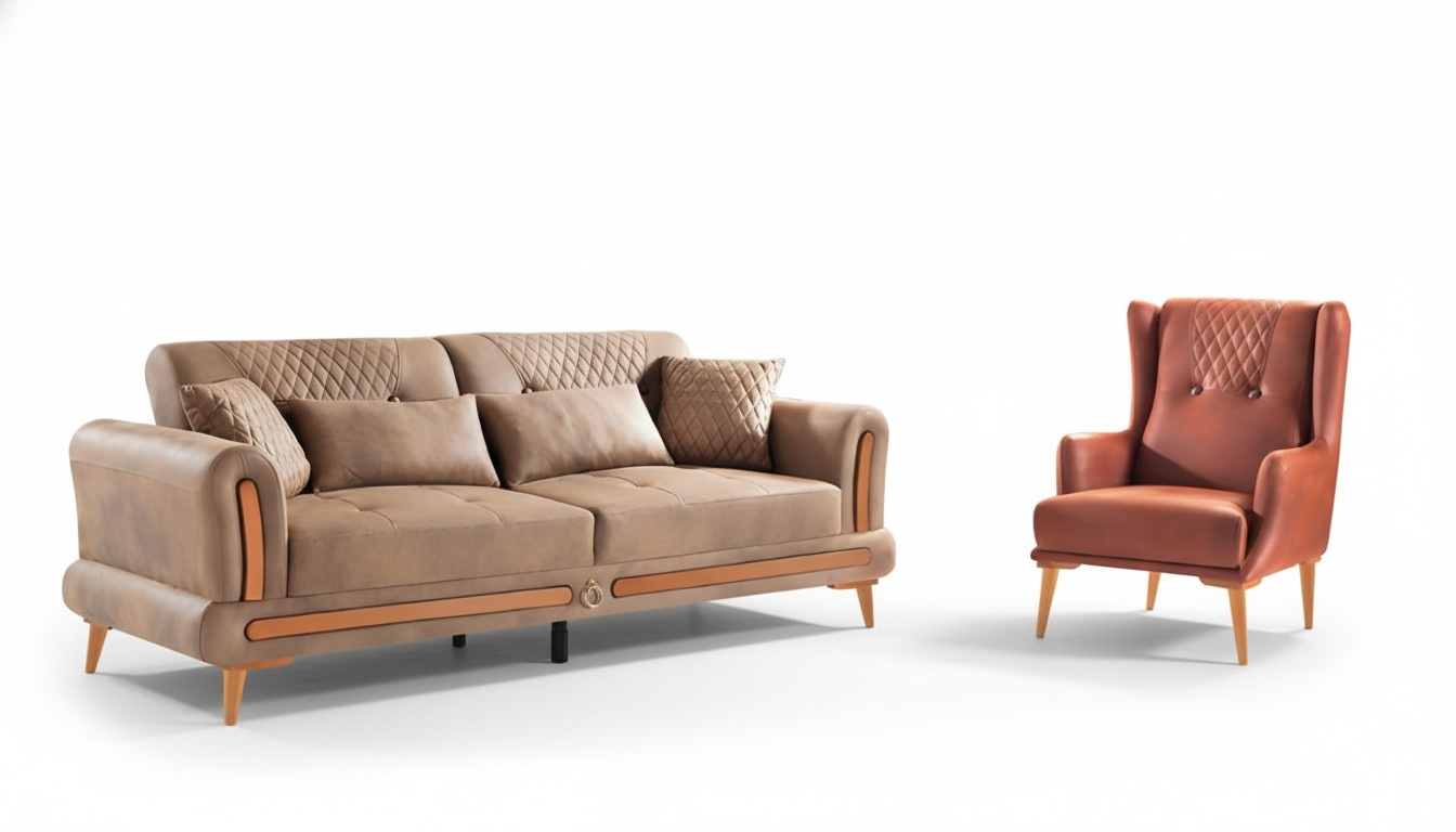 Luxus US Western Sofagarnitur Couch Loft MÃ¶bel 3+1 Sitzer Sofa Sessel 2-tlg. Neu