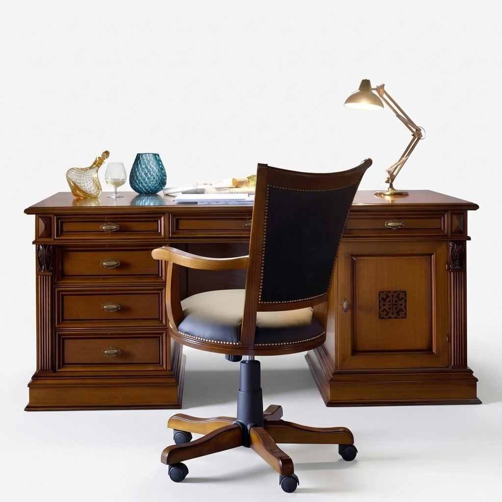 Luxus Washington BÃ¼ro Set Italienische MÃ¶bel BÃ¼ro 3tlg. Barock Rokoko Massivholz