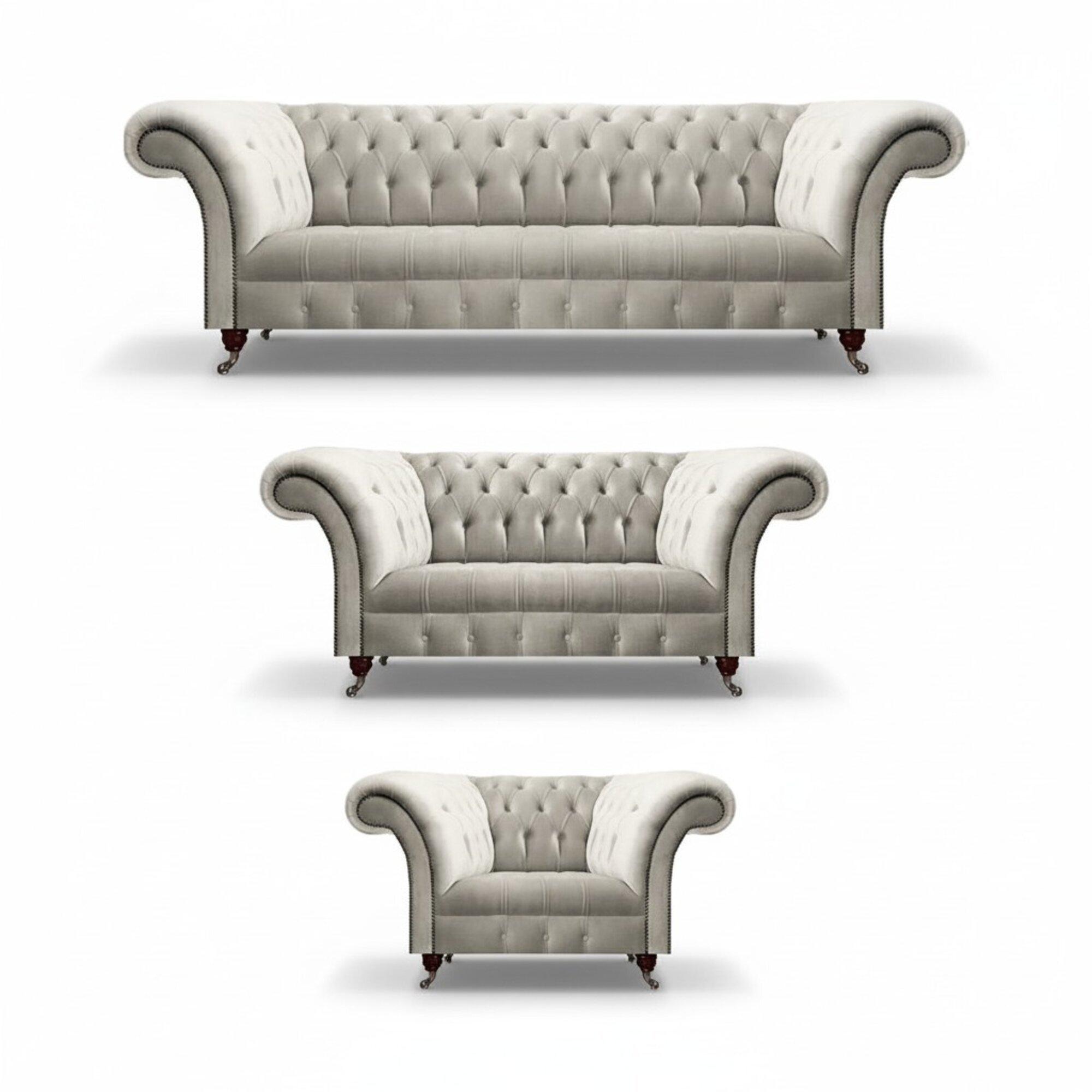 Luxus WeiÃ Sofagarnitur Modern Set Chesterfield Wohnzimmer Sitz MÃ¶bel