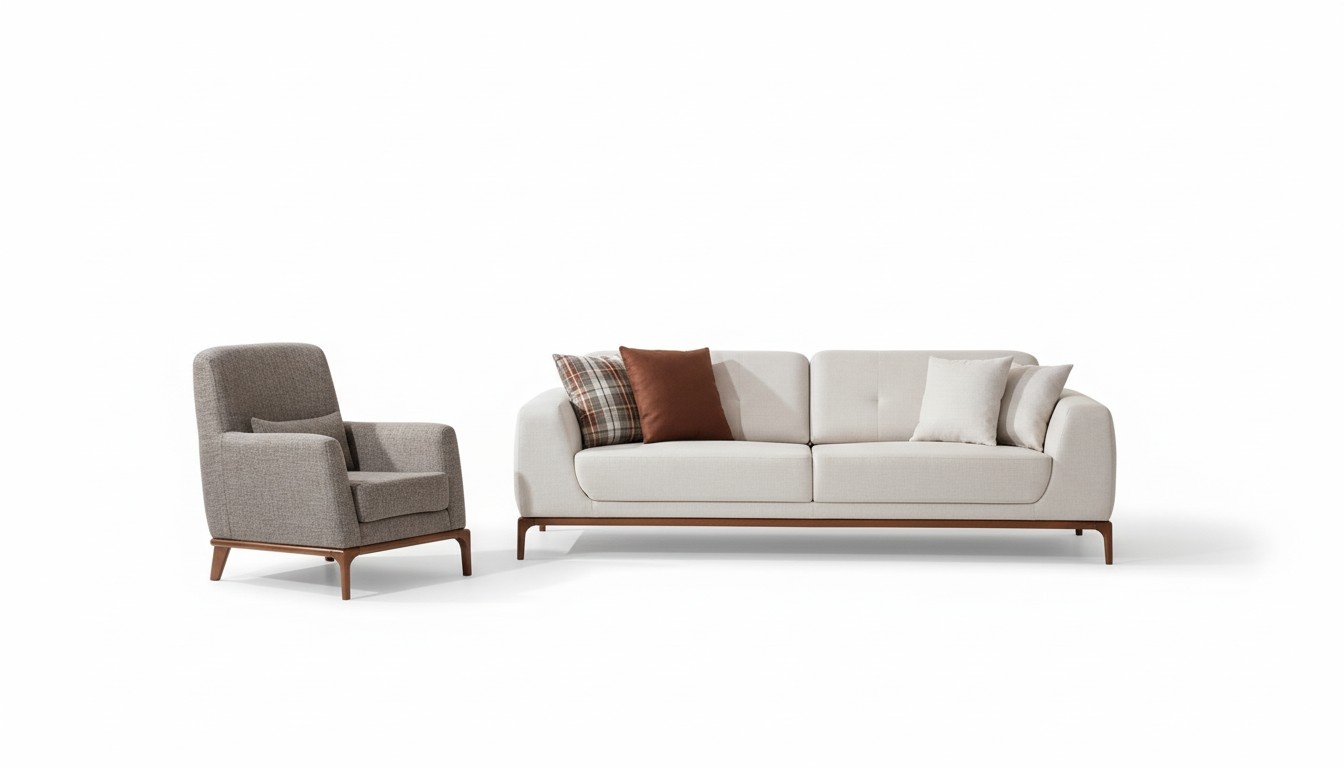 Luxus WeiÃ Sofagarnitur Sofa 3 Sitzer Sessel Stoff Modern Modern Set neu