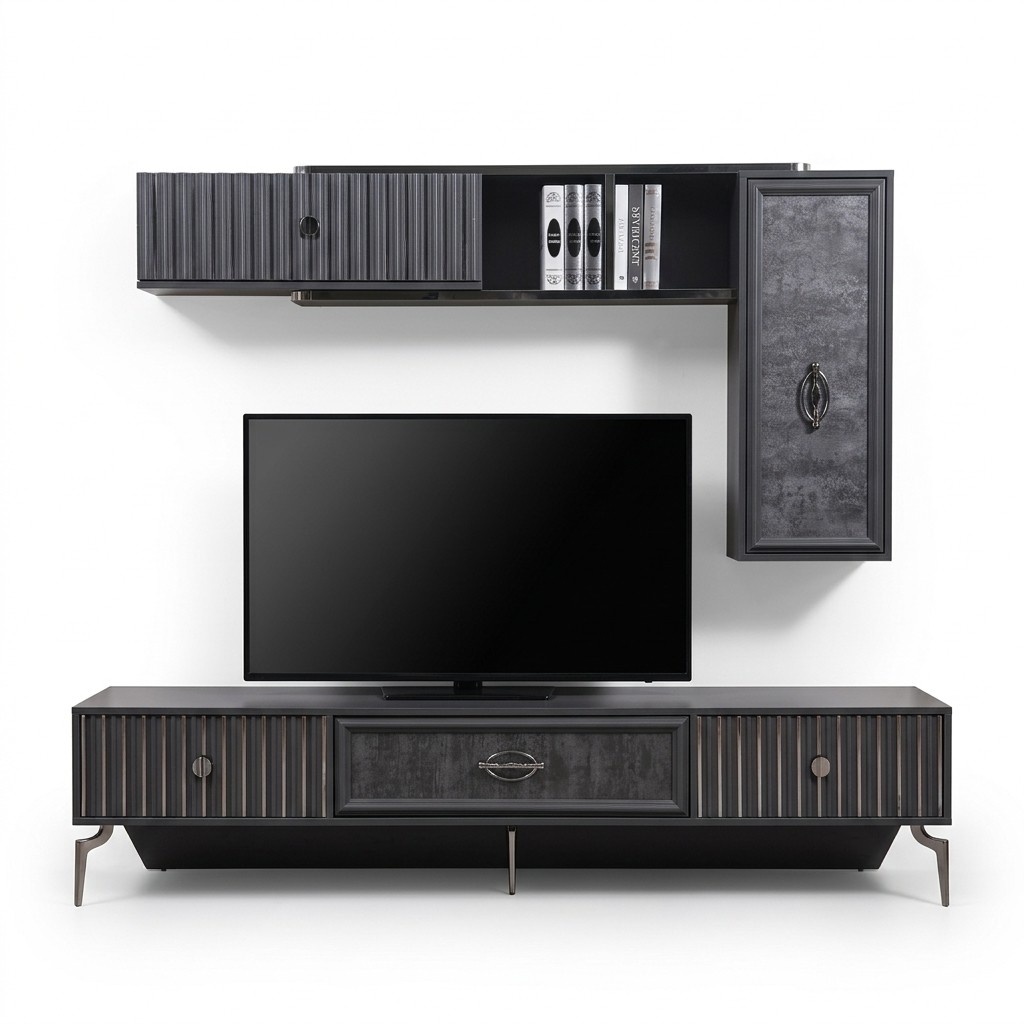 Luxus WohnWand Wohnzimmer Sideboard RTV Regal WÃ¤nde Schrank