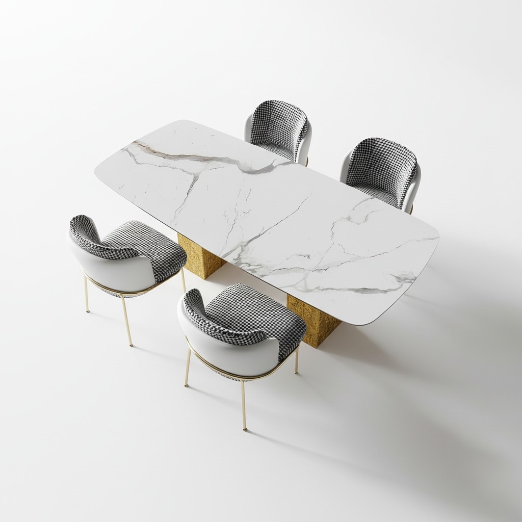 Marmor Esstisch 6x StÃ¼hle Komplettes Esszimmer Tisch Stuhl 7tlg. Garnitur