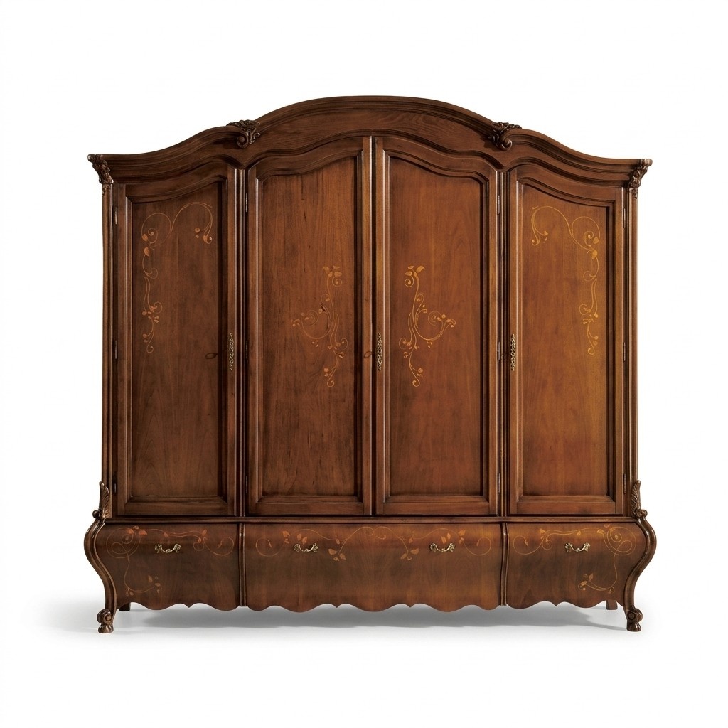 Massivholz Kleiderschrank Klassisch Luxus Schlafzimmer MÃ¶bel Braun Neu