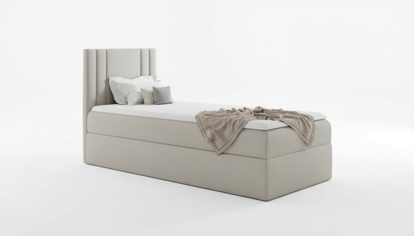 Mini Bett Single Schlafzimmer Betten Polster Design Jugendbett Hotel Luxus Stoff