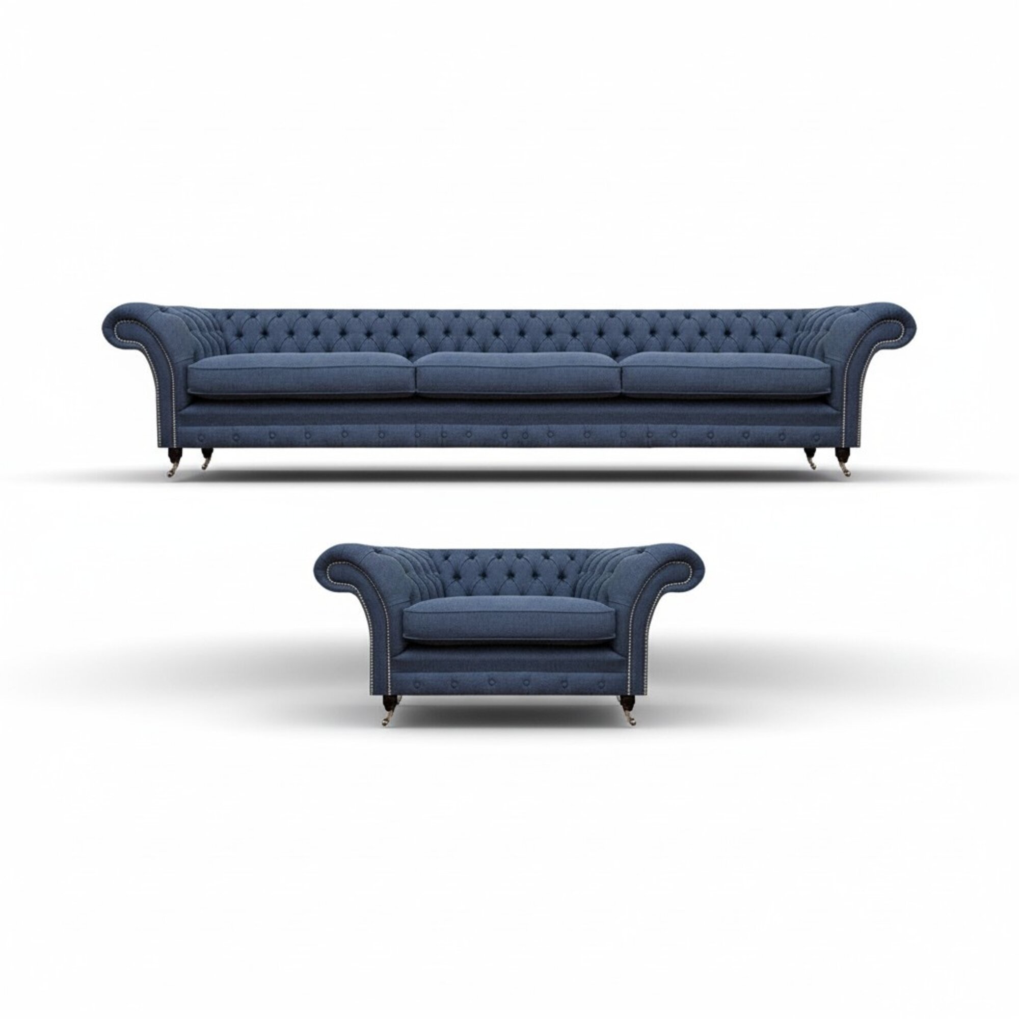Modern Design MÃ¶bel Wohnzimmer Set 2tlg Dreisitze Sofa mit Sessel Chesterfield
