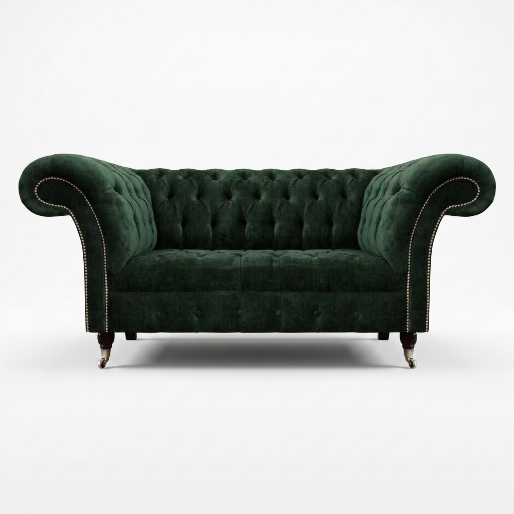 Modern Designer PolstermÃ¶bel Zweisitzer Sofa Couch Textil Chesterfield