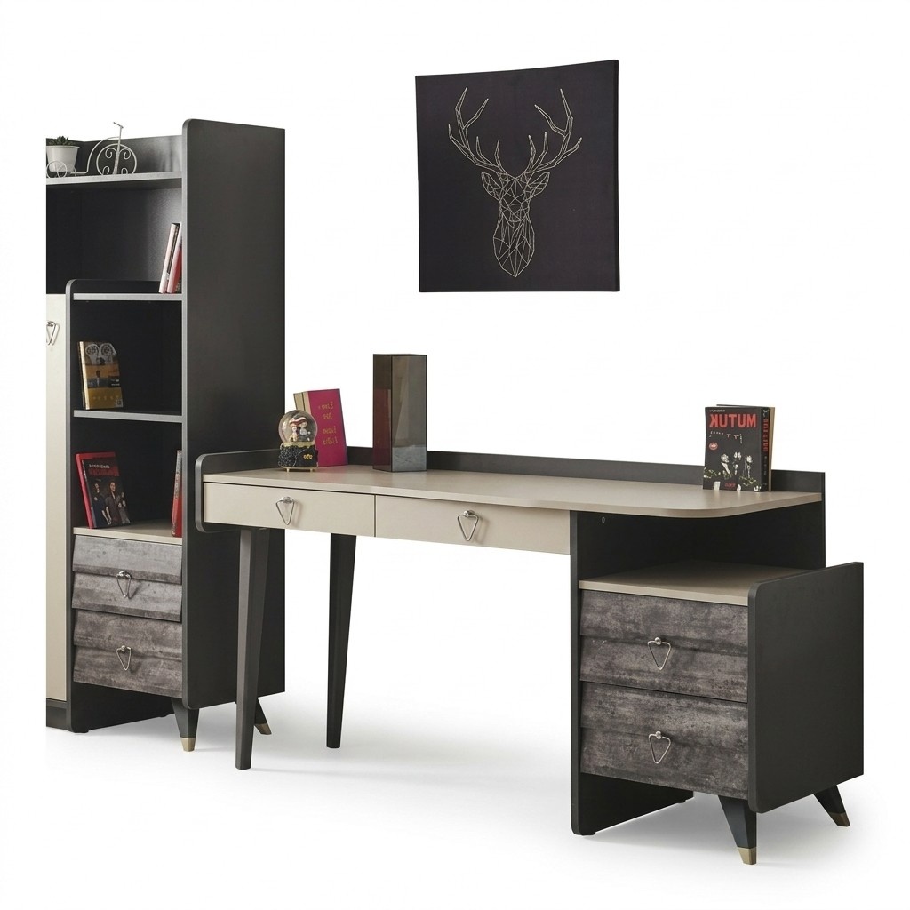Modern luxuriÃ¶se Grau Holz Schreibtisch Schlafzimmer MÃ¶bel Stilvoll Neu