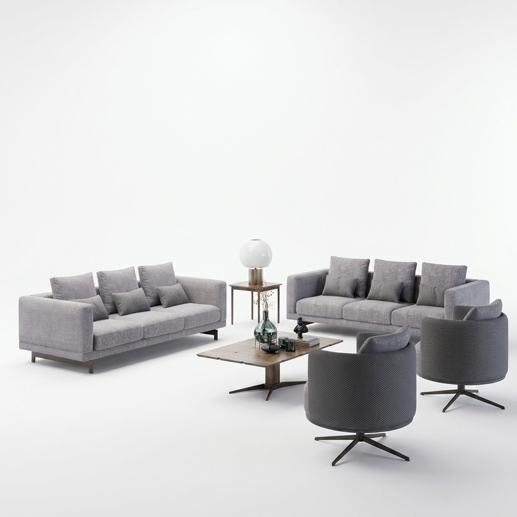 Modern MÃ¶bel Wohnzimmer Set 6tlg 2x Sofas Garnitur Luxus 2x Sessel Couchtisch