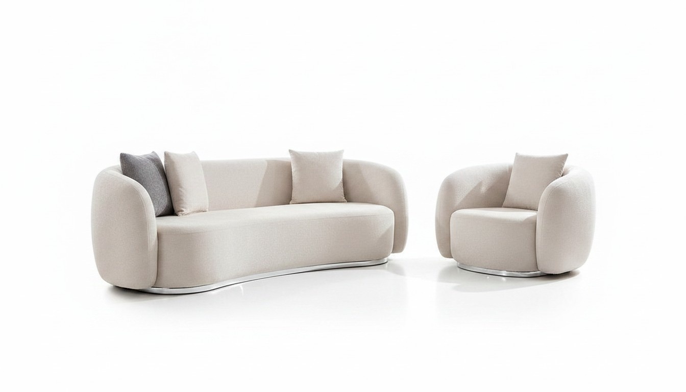 Modern Set Sofagarnitur 3 1 Sitzer Wohnzimmer Komplett Sofas Set Hocker