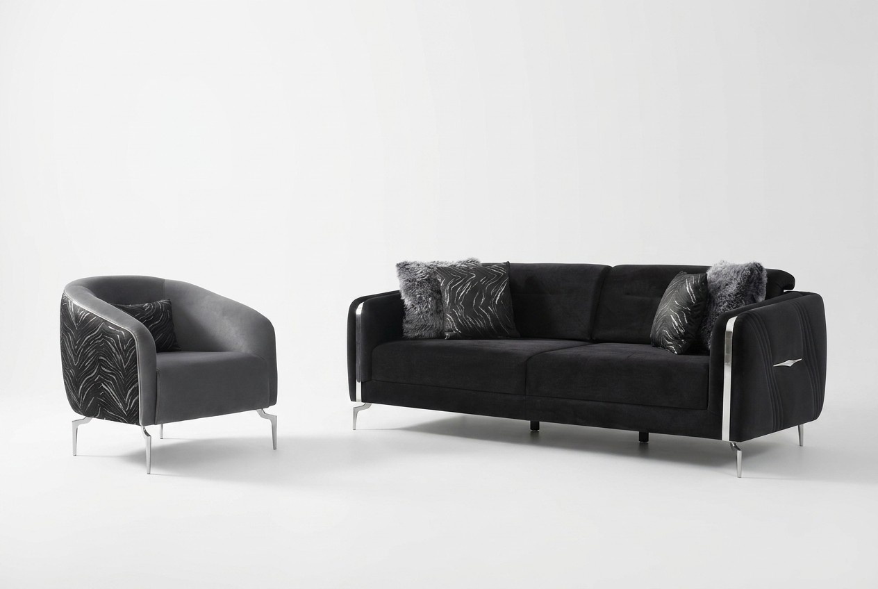 Modern Sofagarnitur 2 tlg Wohnzimmer Luxus Sofagarnitur 3+1 Sitzer MÃ¶bel