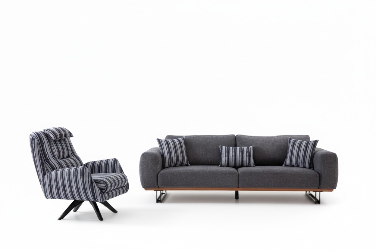 Modern Wohnzimmer Set 2tlg. Luxus Sofagarnitur 3+1 Sitzer Couchen MÃ¶bel