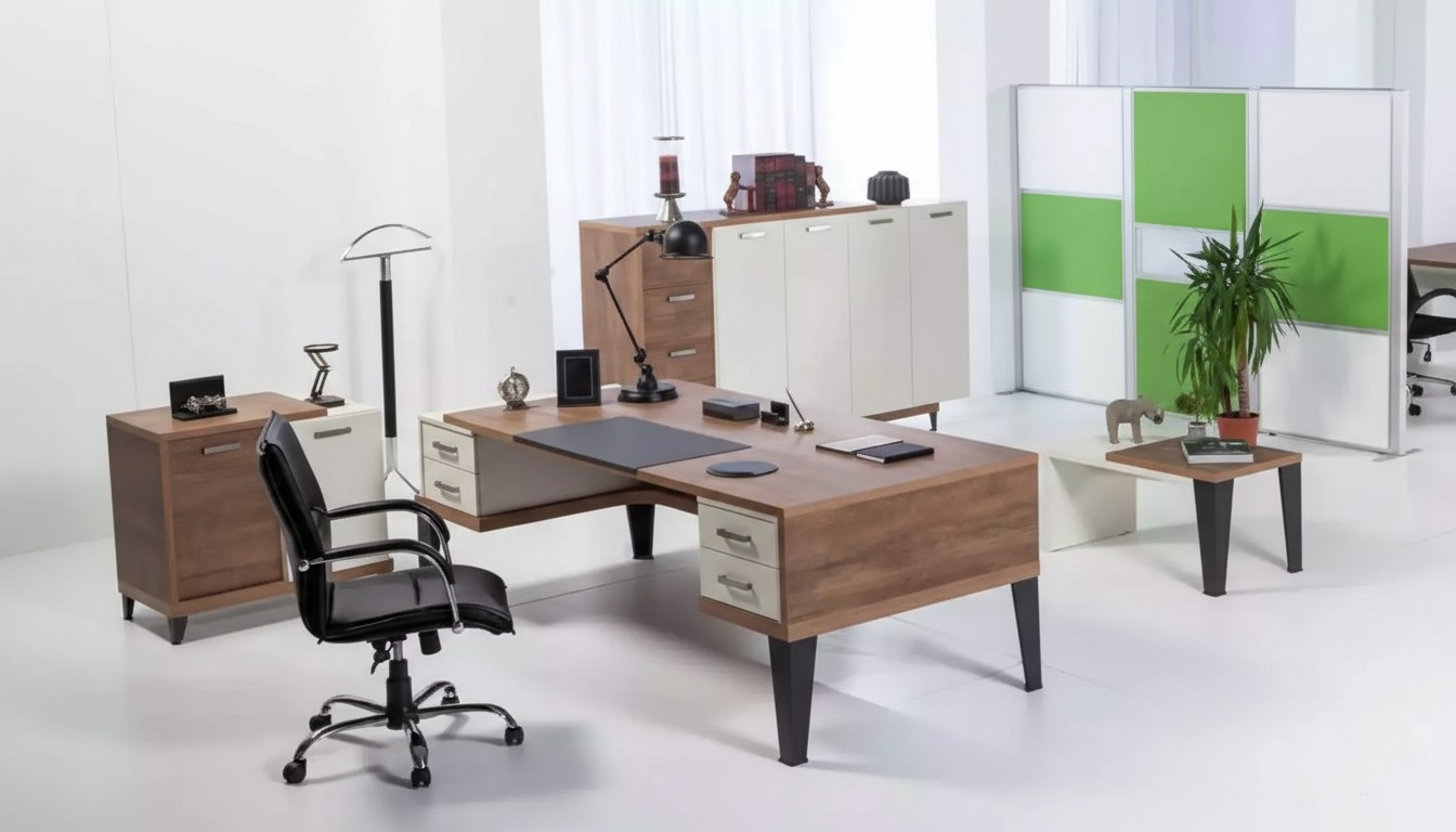 Moderne BÃ¼rogarnitur Schreibtisch Couchtisch Aktenschrank Kommode 4tlg.