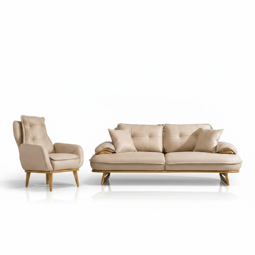 Moderne Couchgarnitur Designer 3-Sitzer Luxus Polster Sessel 3+1 Set