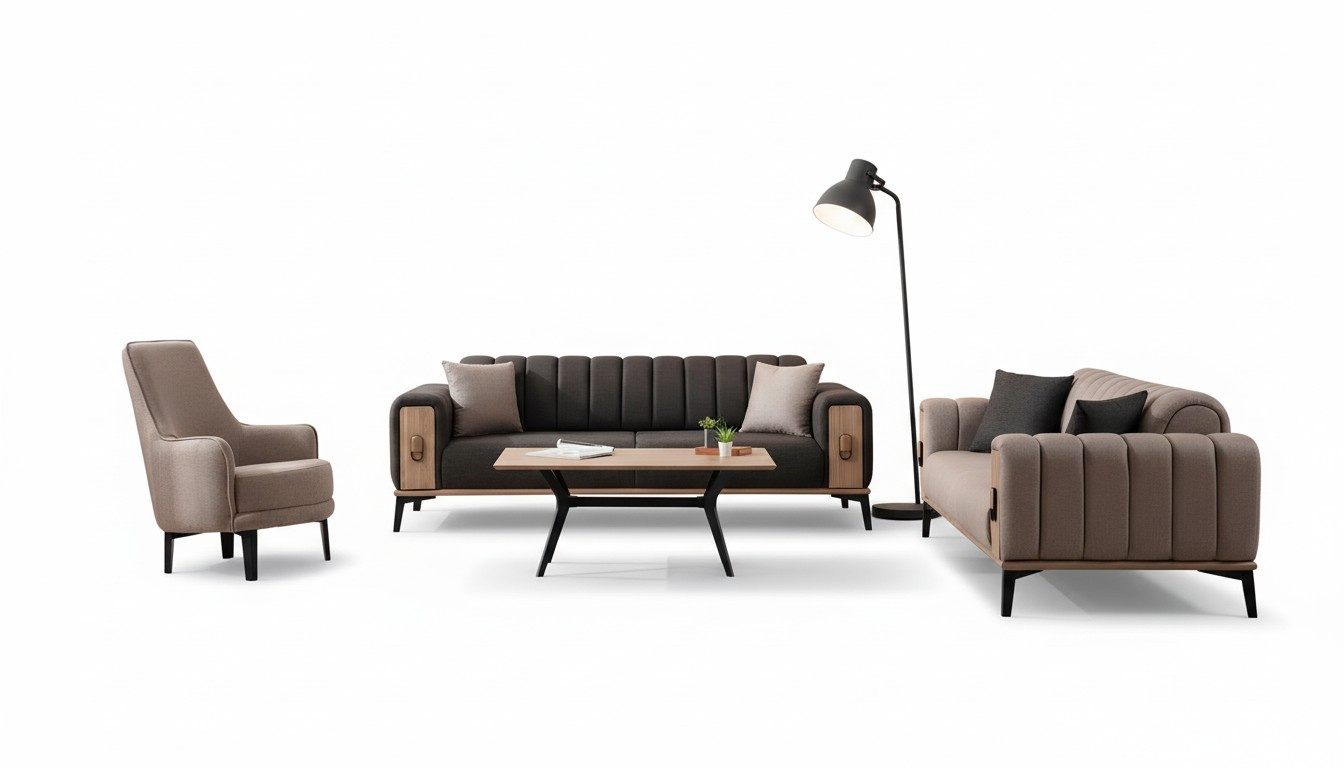 Moderne Couchgarnitur Dreisitzer Sessel Stoffgarnitur Luxus Sofas MÃ¶bel