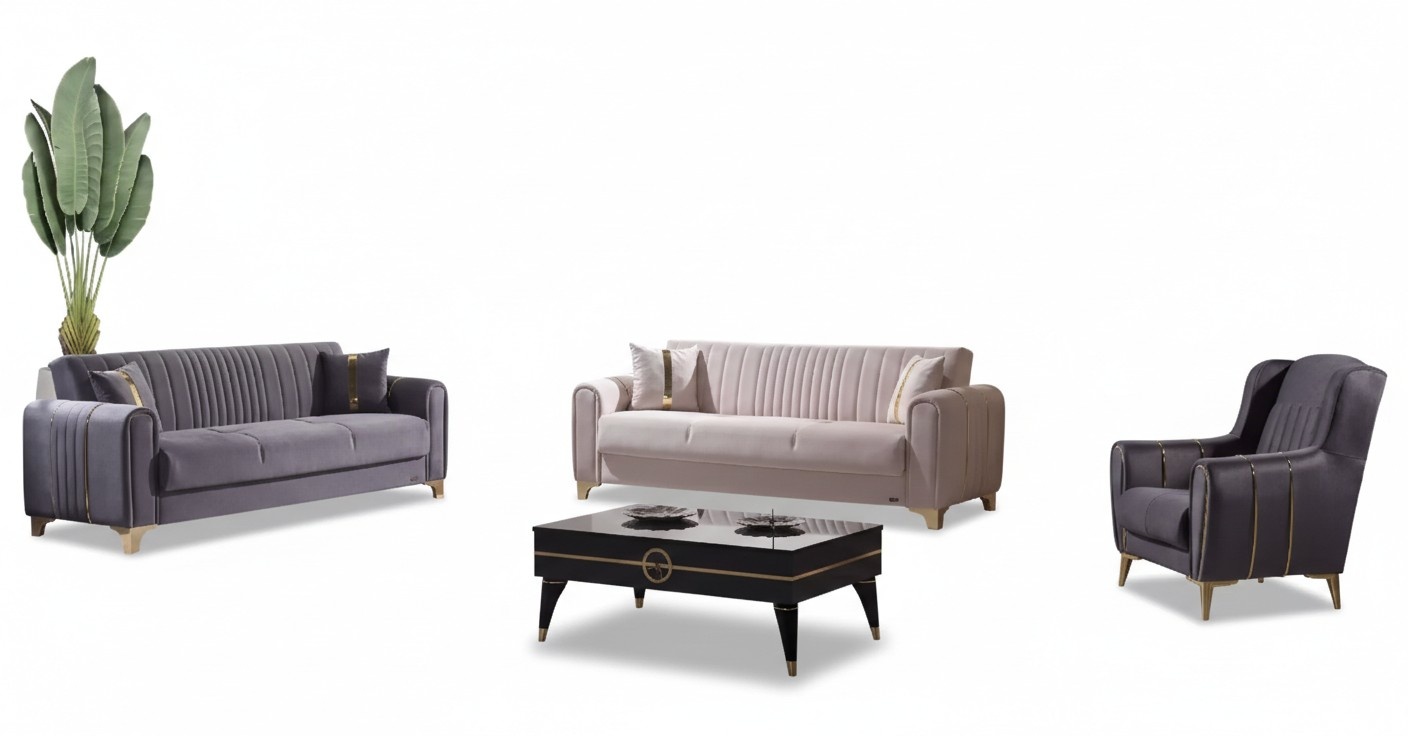 Moderne Polstergruppe SitzmÃ¶bel Couch Garnitur 3+3+1 Sitzer Set Holz