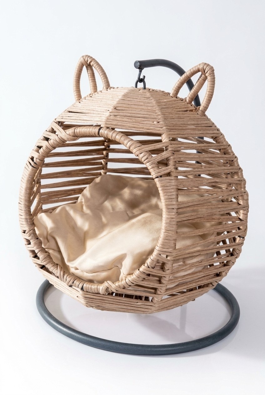 Moderne Rundschaukel Katzen Liege Beige Luxus Modernes MÃ¶belstÃ¼ck Holz