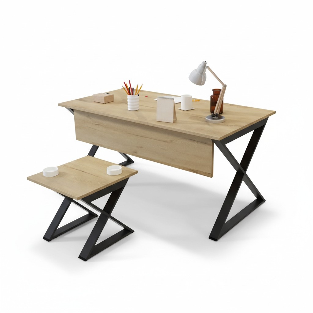 Moderner Hellbrauner Holztisch Arbeitstische BÃ¼romÃ¶bel Designer Pult