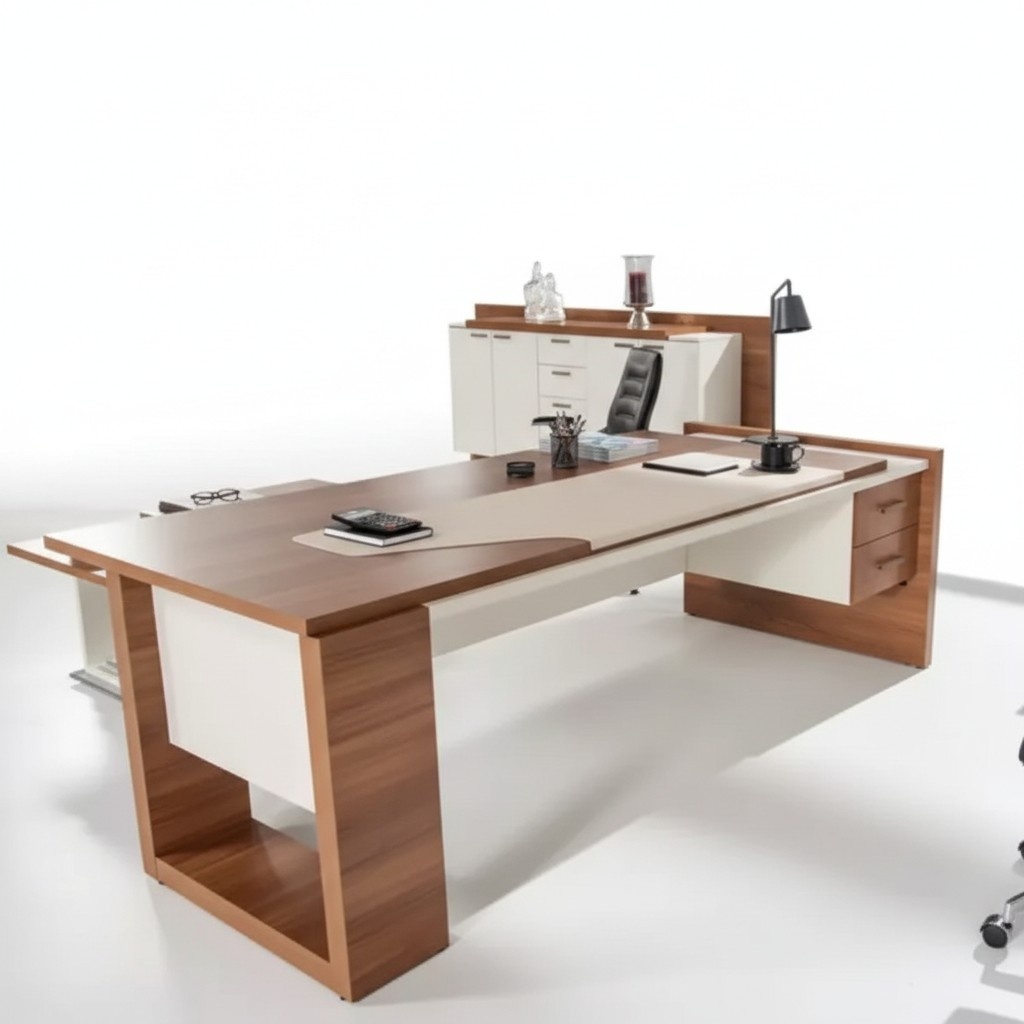 Moderner Schreibtisch Luxus BÃ¼romÃ¶bel Braun Holz Schubladen Exklusiv