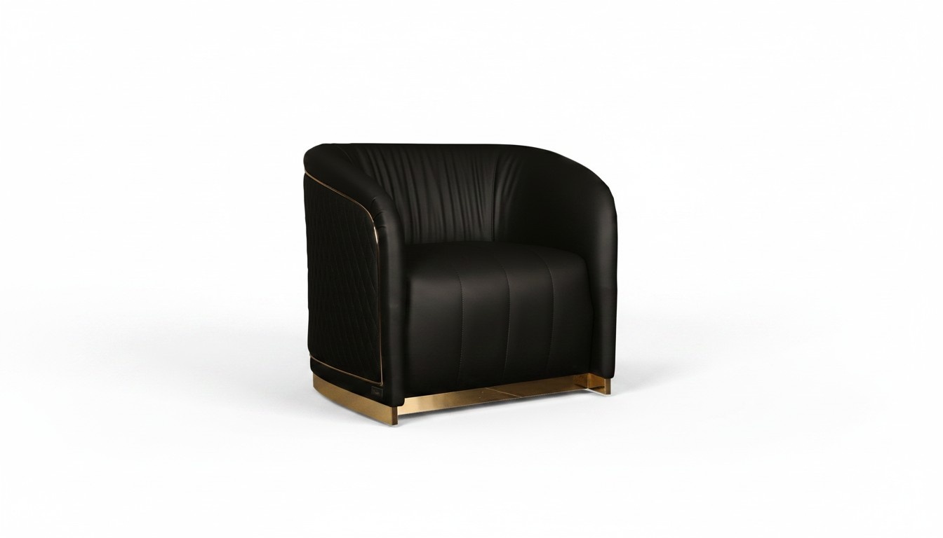 Moderner schwarzer Ledersessel im eleganten Design
