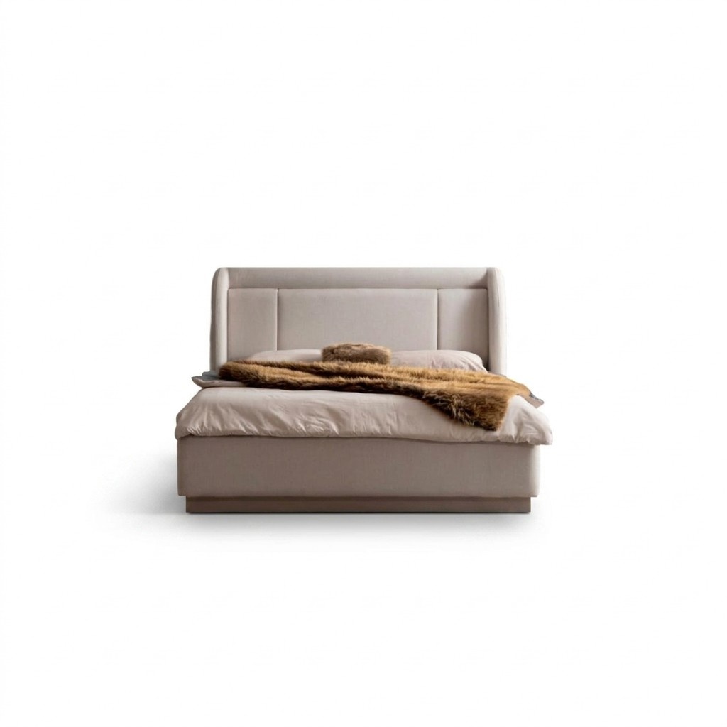 Modernes Beiges Bettgestell Schlafzimmer Doppelbett LuxuriÃ¶se MÃ¶bel Neu