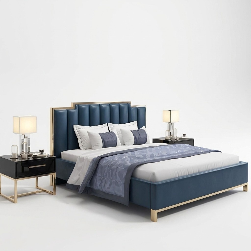 Modernes Design Bett 180x200 Leder Hotel Metall Betten Doppel Ehe