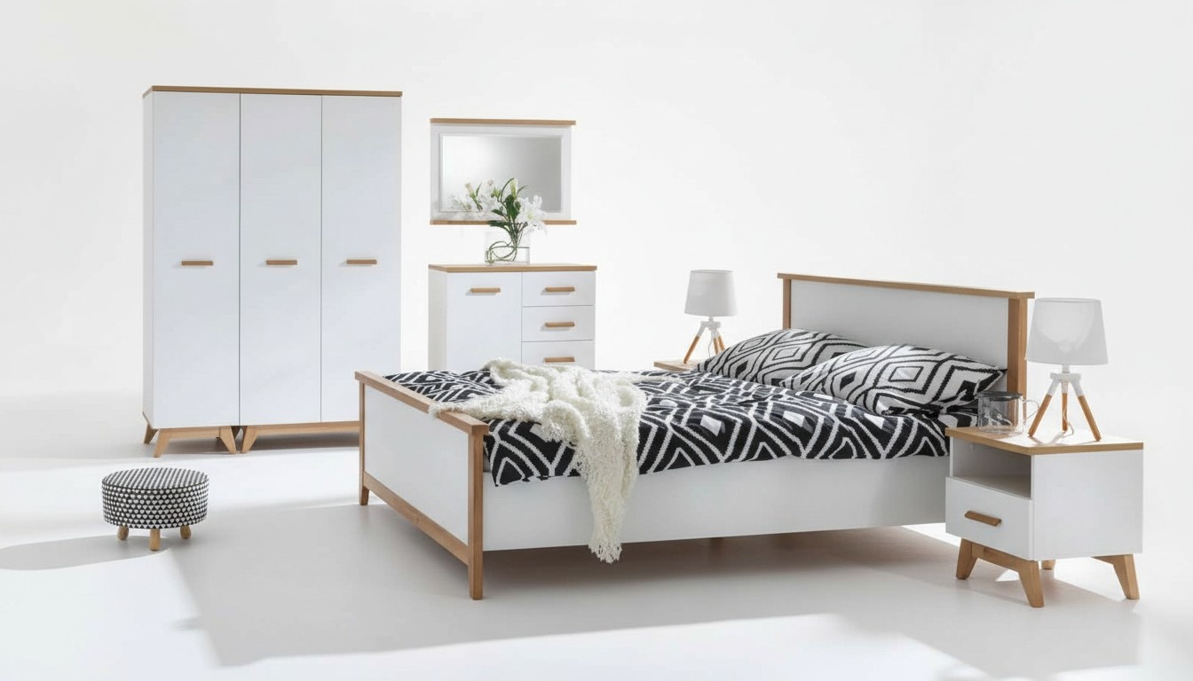 Modernes Designer Holz Bett Schlafzimmer Edles Polster MÃ¶bel Doppel
