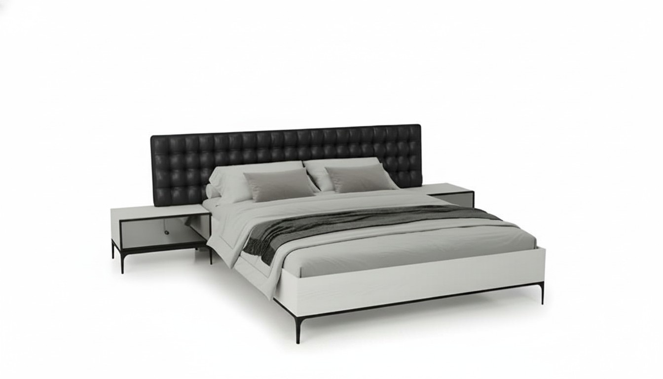 Modernes Doppelbett WeiÃ Design Polsterbett Bett fÃ¼r Schlafzimmer Ehebett
