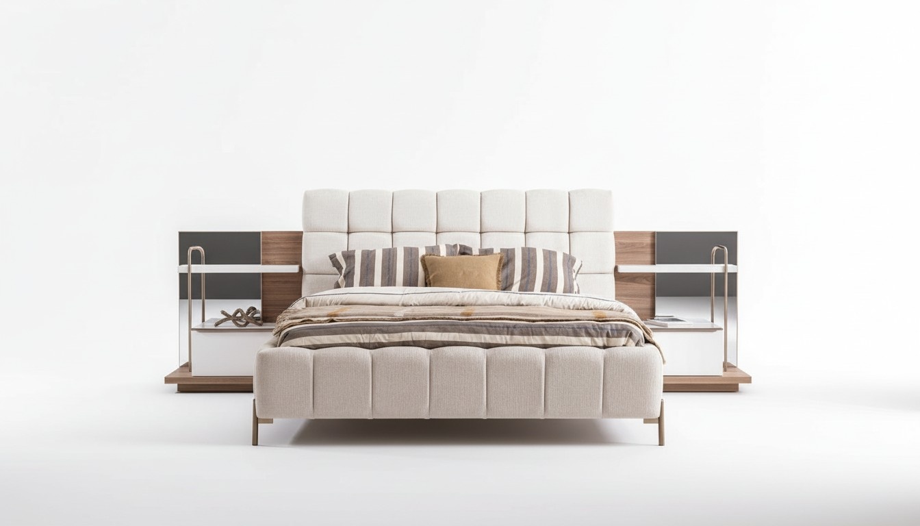 Modernes WeiÃes Doppelbett Stilvolle SchlafzimmermÃ¶bel Polster MÃ¶bel