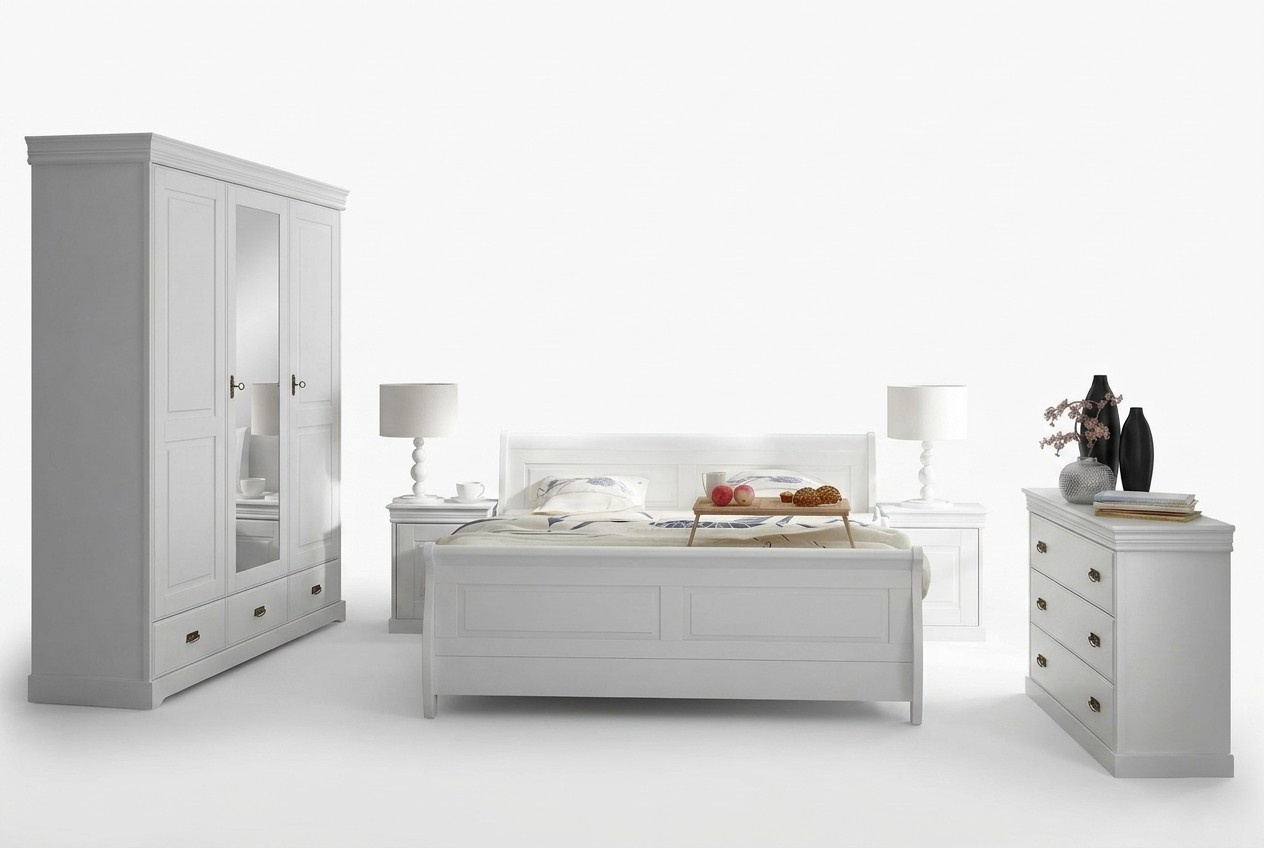 MÃ¶bel Schlafzimmer Set Design Bett 2x Nachttisch Kommode Kleiderschrank Neu 5tlg