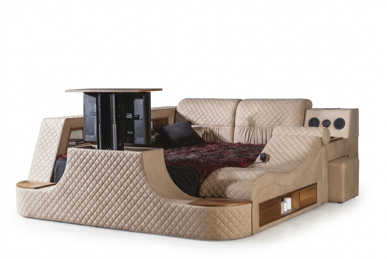 Multifunktion Bett Schlafzimmer MÃ¶bel Betten Luxus Bett tv lift Doppelbett Neu